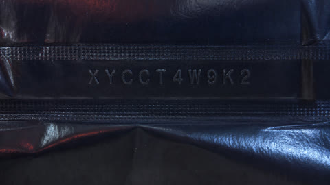 Przykład kodu wytłoczonego wewnątrz opakowania